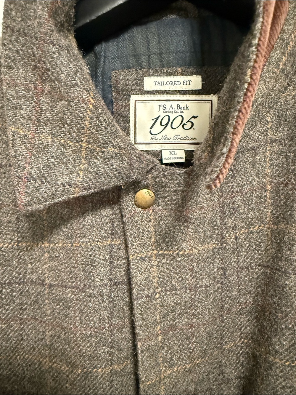 Jos. A. Bank Brown Plaid Wool-Blend Field Jacket - Picture 3 of 4